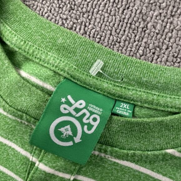 LRG Shirt Adult 2XL XXL Green Striped Henley Short Sleeve Casual Men's - Picture 9 of 14